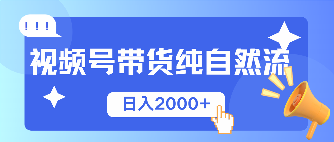 视频号带货，纯自然流，起号简单，爆率高轻松日入2000+-开心网创