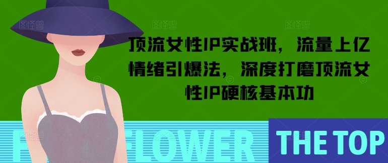 顶流女性IP实战班，流量上亿情绪引爆法，深度打磨顶流女性IP硬核基本功-开心网创