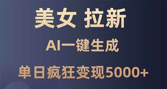 （13866期）美女暴力拉新，通过AI一键生成，单日疯狂变现5000+，纯小白一学就会！-开心网创