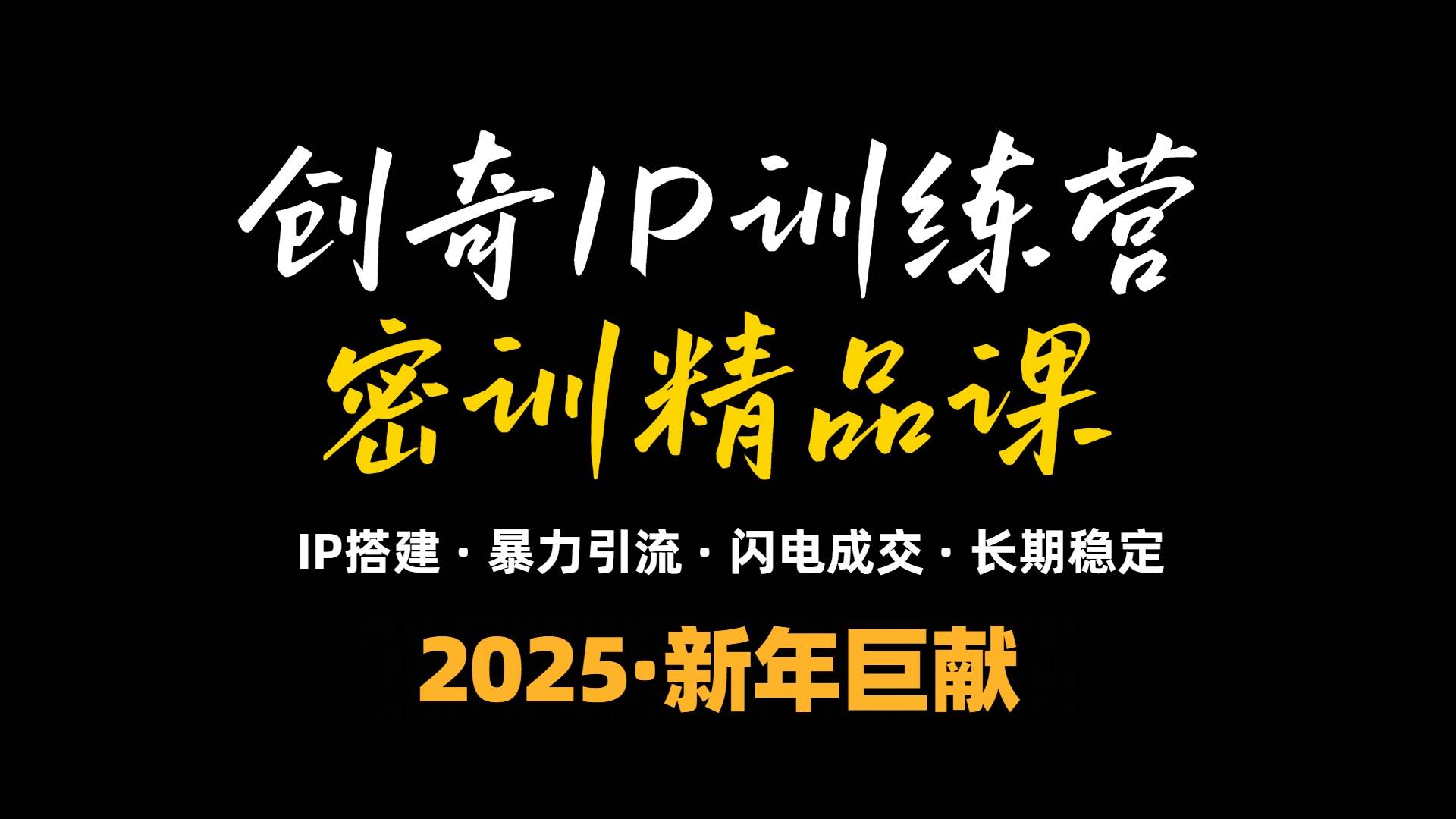 （13898期）2025年“知识付费IP训练营”小白避坑年赚百万，暴力引流，闪电成交-开心网创