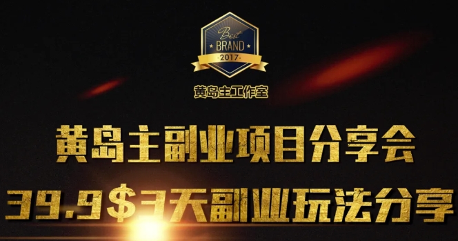 黄岛主副业分享会1期：3天3个副业玩法，速度上车-开心网创
