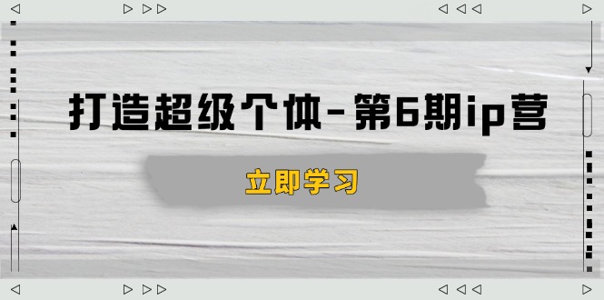 打造 超级个体-第6期ip营：商业认知,产品设计,成交演练,解决知识变现难题-开心网创
