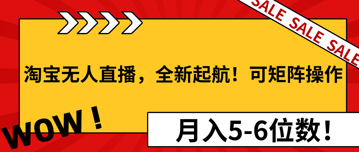 淘宝无人直播，全新起航！可矩阵操作，月入5-6位数！-开心网创