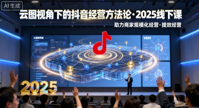 云图视角下的抖音经营方法论，2025线下课，助力商家规模化经营，提效经营（录音+字幕）-开心网创