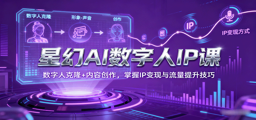 星幻AI数字人IP课，数字人克隆+内容创作，掌握IP变现与流量提升技巧-开心网创
