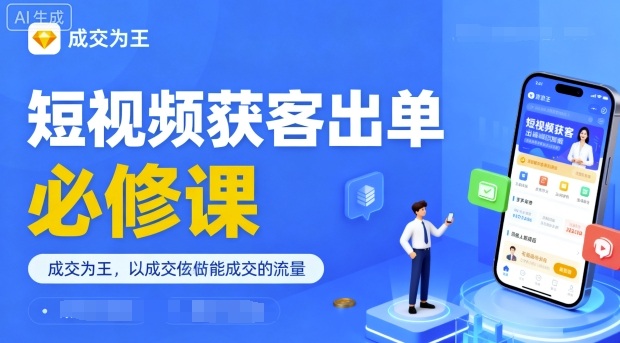 短视频获客出单必修课，成交为王，以成交为导向，直接做能成交的流量-开心网创