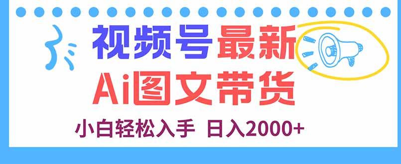 （16092期）视频号最新AI图文带货，每天几分钟，小白轻松入手，日入2000+-开心网创