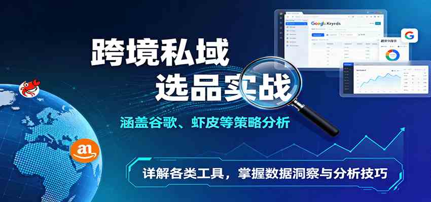 跨境私域选品实战：涵盖谷歌、虾皮等策略分析，详解各类工具，掌握数据洞察与分析技巧-开心网创