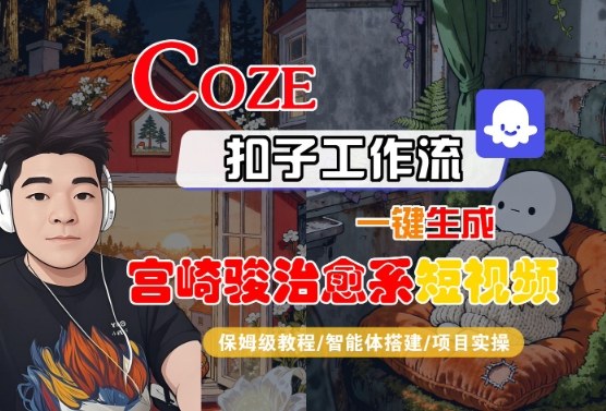 Coze扣子智能体工作流一键生成“宫崎骏治愈系“短视频，全流程保姆级教学-开心网创