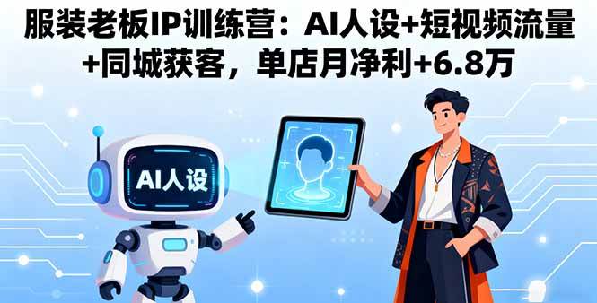 （16117期）服装老板IP训练营：AI人设+短视频流量+同城获客，单店月净利+6.8万-开心网创