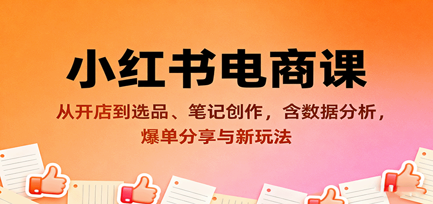 小红书电商课：从开店到选品、笔记创作，含数据分析，爆单分享与新玩法-开心网创