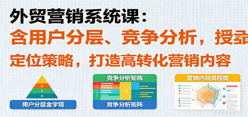 外贸营销系统课：含用户分层、竞争分析，授卖品、定位策略，打造高转化营销内容-开心网创