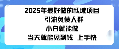 2025私域风口：盯紧负债群体，变现猛，不挑人，有手就行当天见钱-开心网创