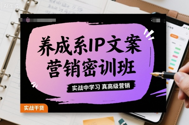 养成系IP文案营销密训班，实战中学习真高级营销-开心网创