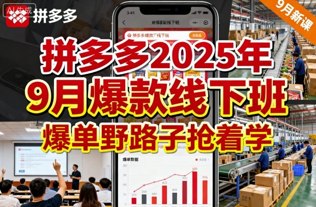 拼多多2025年9月爆款线下班，爆单野路子抢着学-开心网创