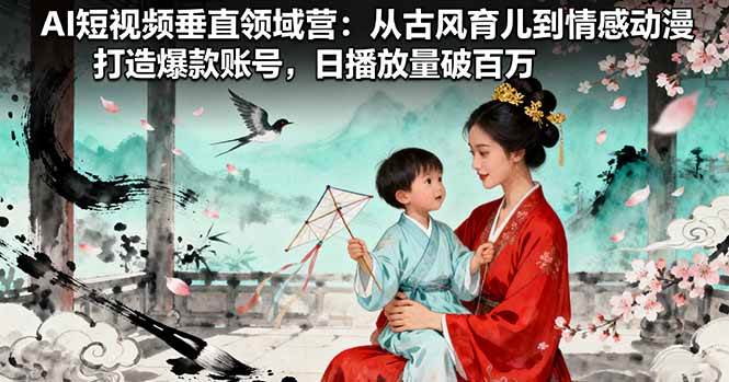 （16195期）AI短视频垂直领域营：从古风育儿到情感动漫，打造爆款账号,日播放量破百万-开心网创