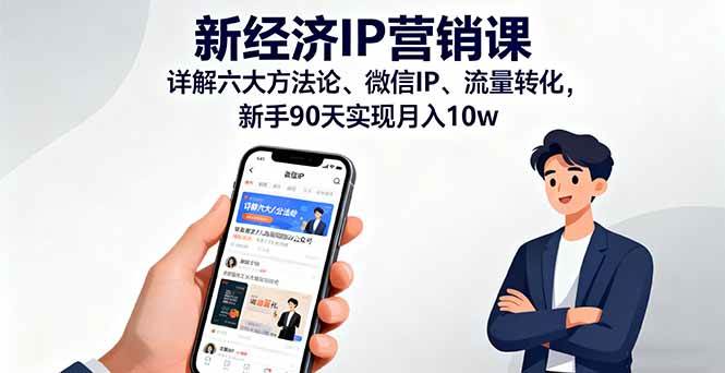 （16194期）新经济IP营销课：详解六大方法论、微信IP、流量转化，新手90天实现月入10w-开心网创