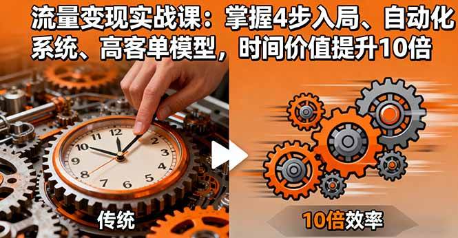 （16197期）流量变现实战课：掌握4步入局、自动化系统、高客单模型，时间价值提升10倍-开心网创