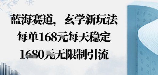 蓝海赛道，玄学新玩法每单168米，每天稳定多张收益，无限制引流可以过豆荚玩法-开心网创