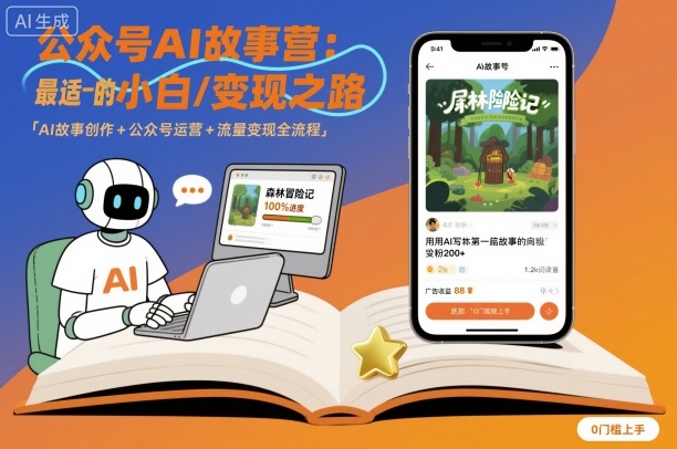 公众号ai故事营，最适合小白的自媒体变现之路-开心网创