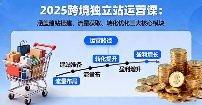 （16211期）2025跨境独立站运营课：涵盖建站搭建、流量获取、转化优化三大核心模块-开心网创