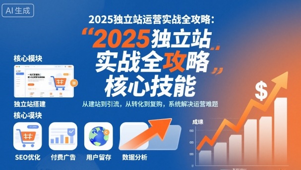 2025独立站运营实战全攻略，一站式掌握独立站运营核心技能-开心网创