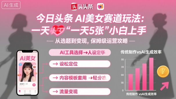 今日头条AI美女赛道玩法，一天轻松5张，小白轻松上手-开心网创