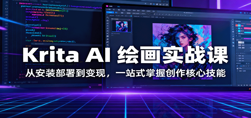Krita AI 绘画实战课：从安装部署到变现，一站式掌握创作核心技能-开心网创