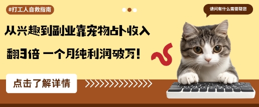 从兴趣到副业靠宠物占卜收入翻3倍一个月纯利润破W-开心网创