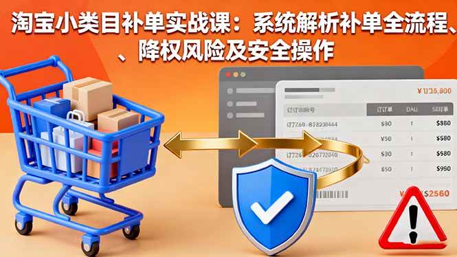 （16239期）淘宝小类目补单实战课：系统解析补单全流程、降权风险及安全操作-开心网创