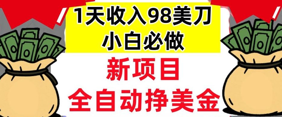 新项目，全自动挣美刀，1天收入98刀，0门槛，适合新人的被动收入（最终版本）-开心网创