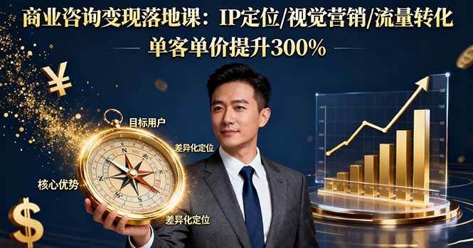 （16249期）商业咨询变现落地课：IP定位/视觉营销/流量转化，单客单价提升300%-开心网创