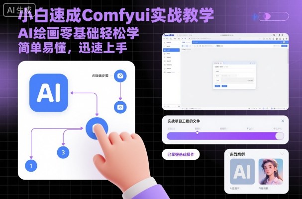 小白速成Comfyui实战教学，AI绘画零基础轻松学，简单易懂，迅速上手-开心网创