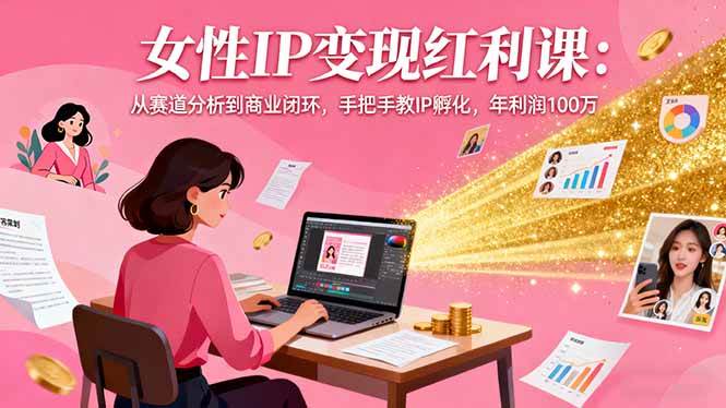 （16294期）女性IP变现红利课：从赛道分析到商业闭环，手把手教IP孵化，年利润100万-开心网创