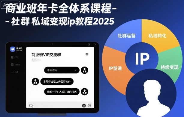 商业班年卡全体系课程-社群私域变现ip教程2025-开心网创