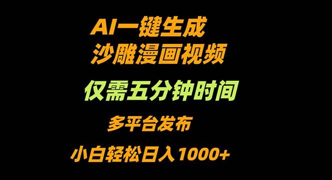 （16320期）AI一键生成沙雕动漫视频，只需5分钟，小白轻松日入1000+-开心网创