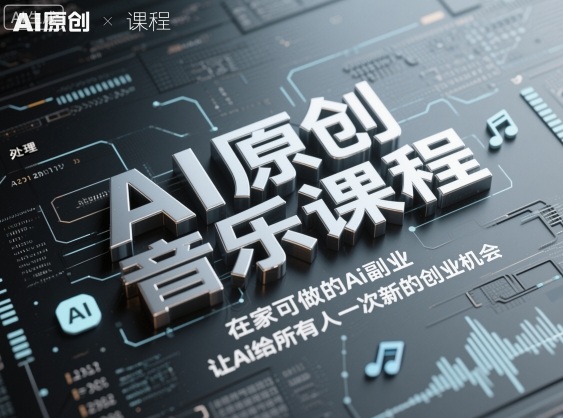 AI原创音乐课程，在家可做的Ai副业，让Ai给所有人一次新的创业机会-开心网创