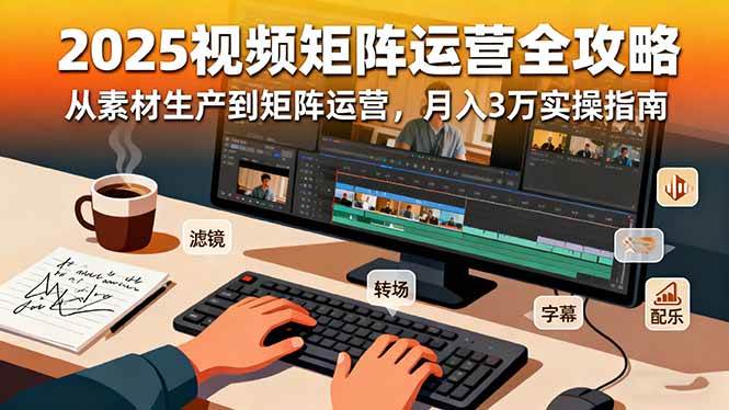 （16333期）2025短视频矩阵运营全攻略：从素材生产到矩阵运营，月入3万实操指南-开心网创