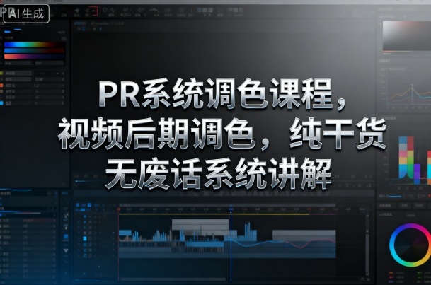 PR系统调色课程，视频后期调色，纯干货无废话系统讲解-开心网创