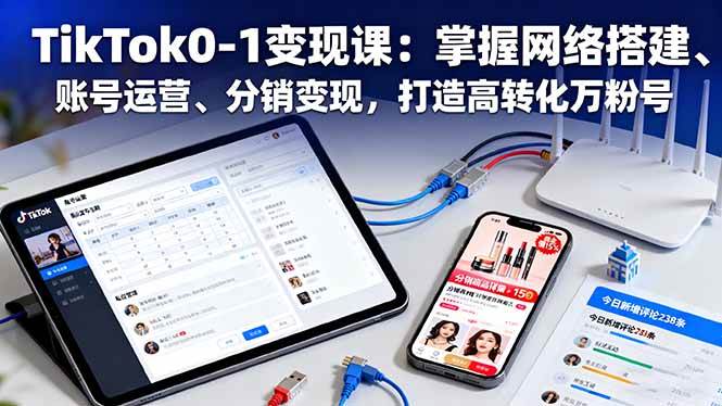 （16334期）TikTok0-1变现课：掌握网络搭建、账号运营、分销变现，打造高转化万粉号-开心网创