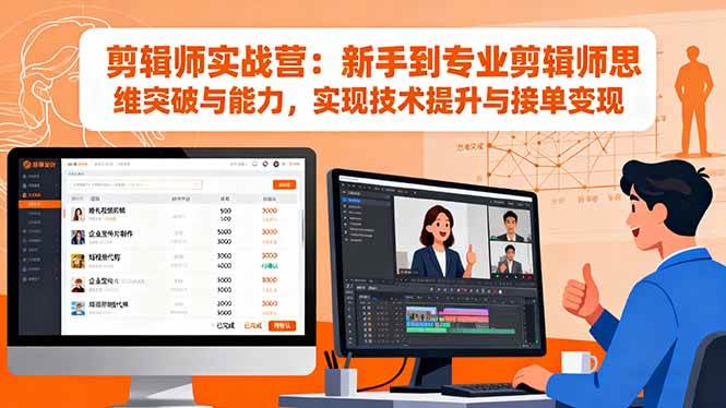 （16347期）剪辑师实战营：新手到专业剪辑师思维突破与能力，实现技术提升与接单变现-开心网创