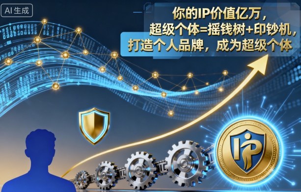 你的IP价值亿万，超级个体=摇钱树+印钞机，打造个人品牌，成为超级个体-开心网创