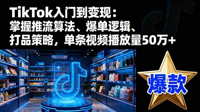 （16367期）TikTok入门到变现：掌握推流算法、爆单逻辑、打品策略，单条视频播放量50w-开心网创