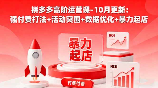 （16366期）拼多多高阶运营课-10月更新：强付费打法+活动突围+数据优化+暴力起店-开心网创