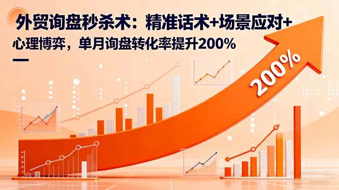 (16357期)外贸询盘秒杀术:精准话术+场景应对+心理博弈,单月询盘转化率提升200%-开心网创