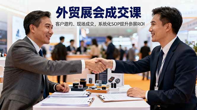 （16356期）外贸展会成交课，含目标制定、客户邀约、现场成交，系统化SOP提升参展ROI-开心网创