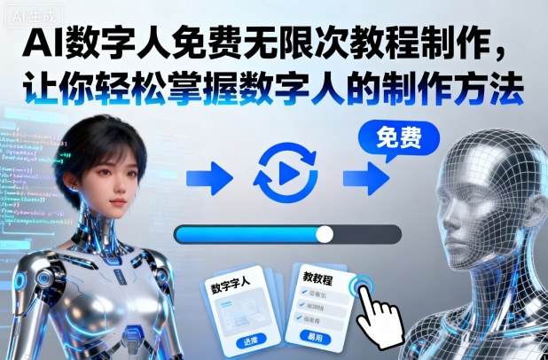 AI数字人免费无限次教程制作,让你轻松掌握数字人的制作方法-开心网创