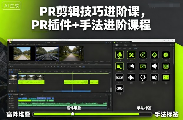 PR剪辑技巧进阶课,PR插件+手法进阶课程-开心网创