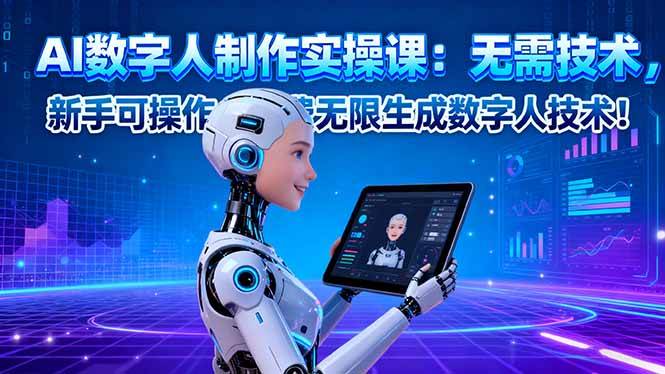 （16376期）AI数字人制作实操课：无需技术，新手可操作，免费无限生成数字人技术！-开心网创