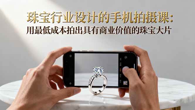 (16385期)珠宝行业设计的手机拍摄课:用最低成本拍出具有商业价值的珠宝大片!-开心网创